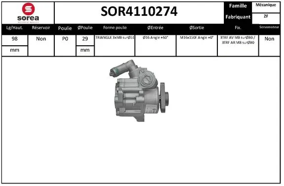 SOR4110274 SNRA Гидравлический насос, рулевое управление (фото 1)