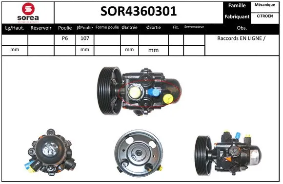 SOR4360301 SNRA Гидравлический насос, рулевое управление (фото 1)