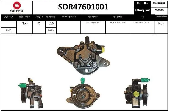 SOR47601001 SNRA Гидравлический насос, рулевое управление (фото 1)