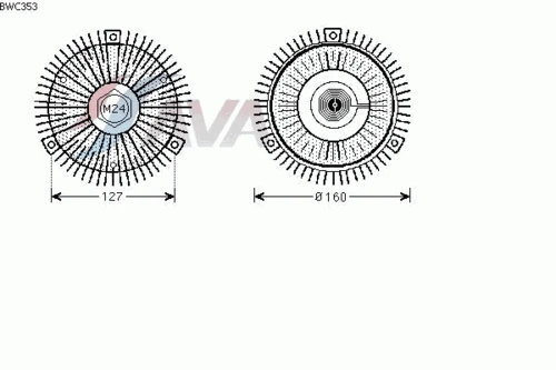 BWC353 AVA Сцепление, вентилятор радиатора (фото 3)