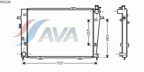 HY2126 AVA Радиатор, охлаждение двигателя (фото 2)