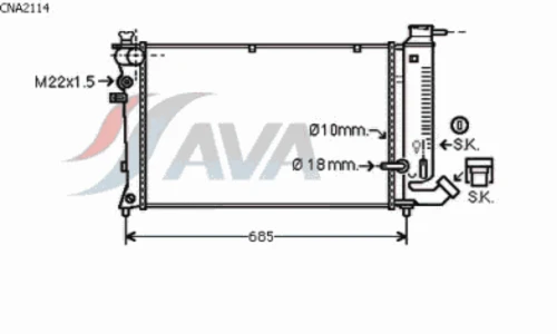 CNA2114 AVA Радиатор, охлаждение двигателя (фото 3)