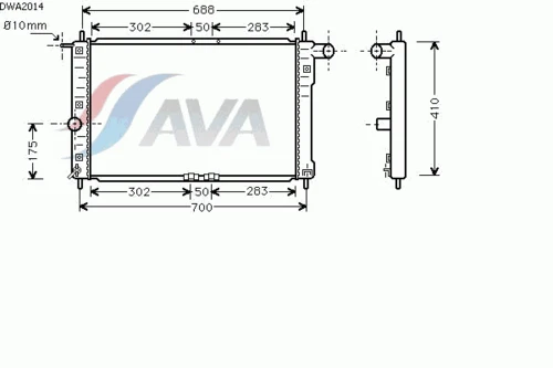 DWA2014 AVA Радиатор, охлаждение двигателя (фото 3)