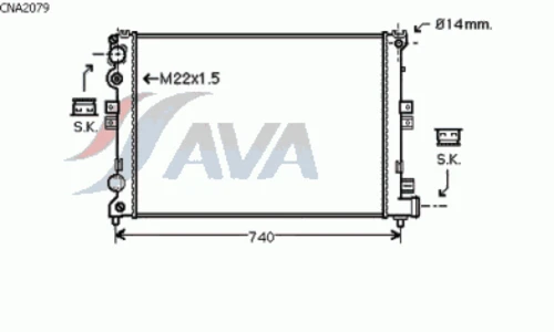 CNA2079 AVA Радиатор, охлаждение двигателя (фото 3)