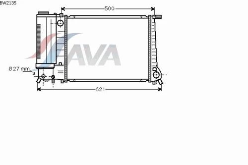 BW2135 AVA Радиатор, охлаждение двигателя (фото 4)
