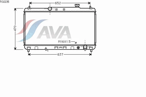 TO2235 AVA Радиатор, охлаждение двигателя (фото 3)