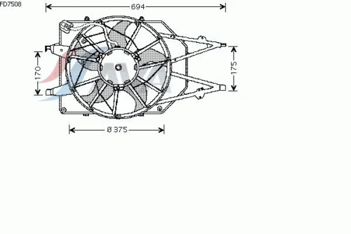 FD7508 AVA Вентилятор, охлаждение двигателя (фото 3)