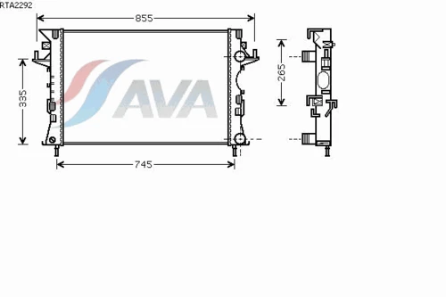 RTA2292 AVA Радиатор, охлаждение двигателя (фото 3)