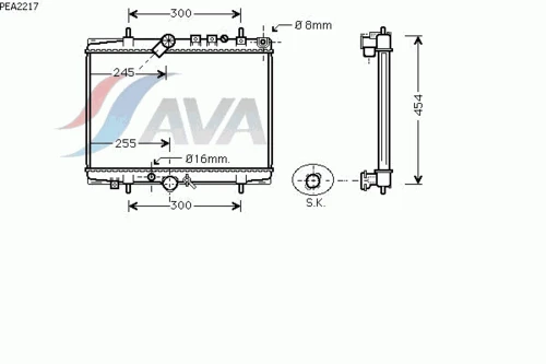 PEA2217 AVA Радиатор, охлаждение двигателя (фото 2)
