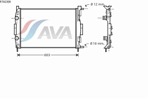 RTA2308 AVA Радиатор, охлаждение двигателя (фото 3)