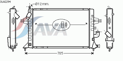 OLA2294 AVA Радиатор, охлаждение двигателя (фото 3)