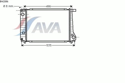 BW2086 AVA Радиатор, охлаждение двигателя (фото 3)