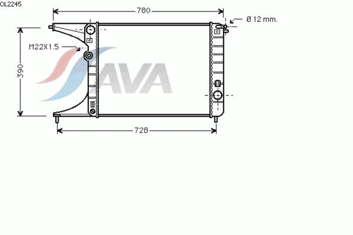 OL2245 AVA Радиатор, охлаждение двигателя (фото 2)