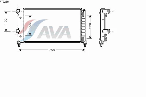 FT2250 AVA Радиатор охлаждения двигателя (фото 2)