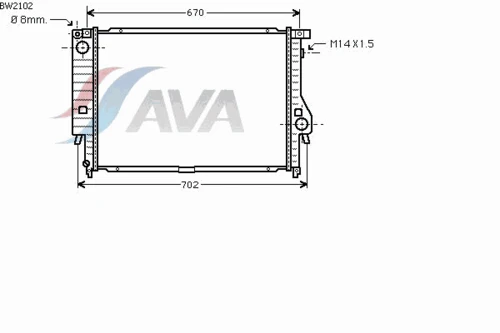 BW2102 AVA Радиатор, охлаждение двигателя (фото 3)