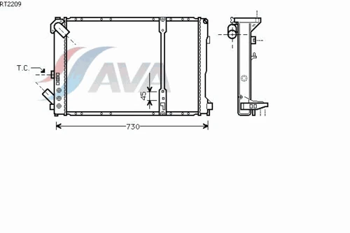 RT2209 AVA Радиатор, охлаждение двигателя (фото 3)