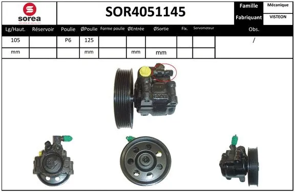 SOR4051145 SERA Гидравлический насос, рулевое управление (фото 1)