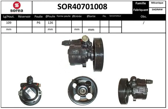 SOR40701008 SERA Гидравлический насос, рулевое управление (фото 1)