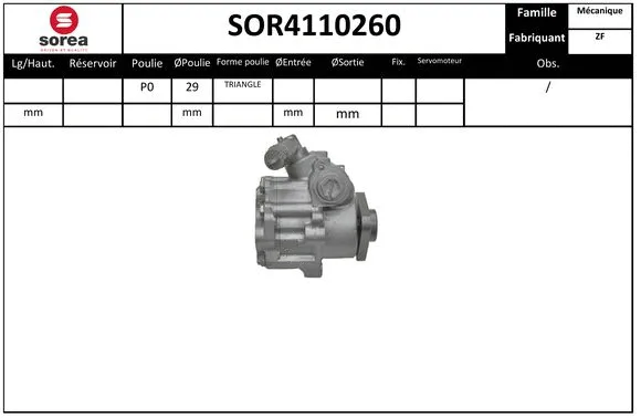SOR4110260 SERA Гидравлический насос, рулевое управление (фото 1)