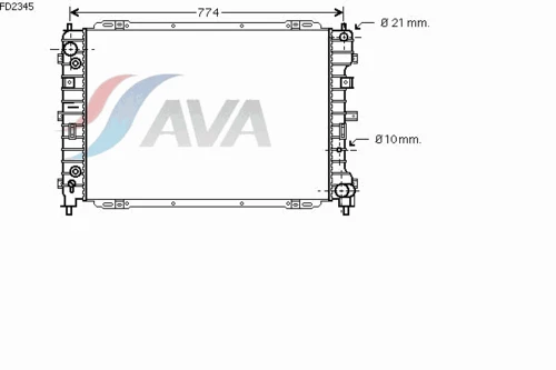 FD2345 AVA Радиатор, охлаждение двигателя (фото 3)