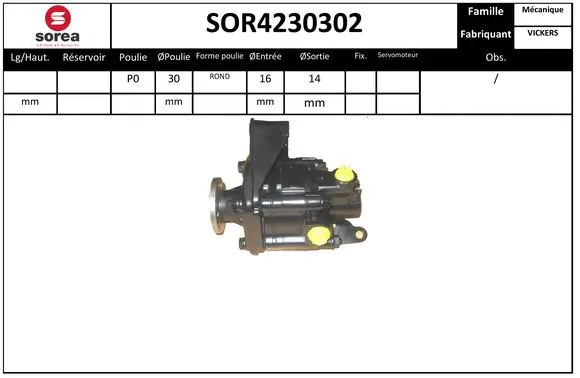 SOR4230302 SERA Гидравлический насос, рулевое управление (фото 1)