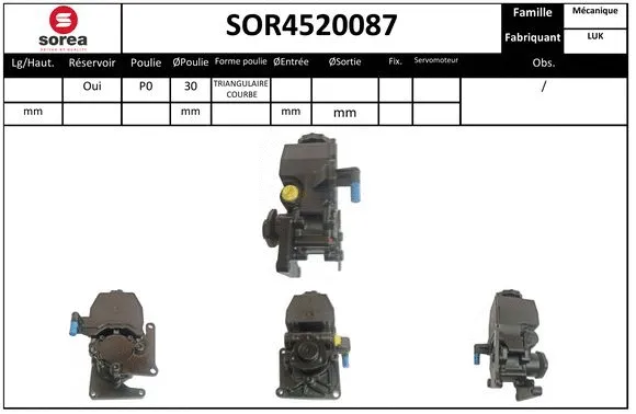 SOR4520087 SERA Гидравлический насос, рулевое управление (фото 1)