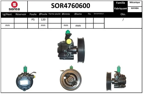 SOR4760600 SERA Гидравлический насос, рулевое управление (фото 1)