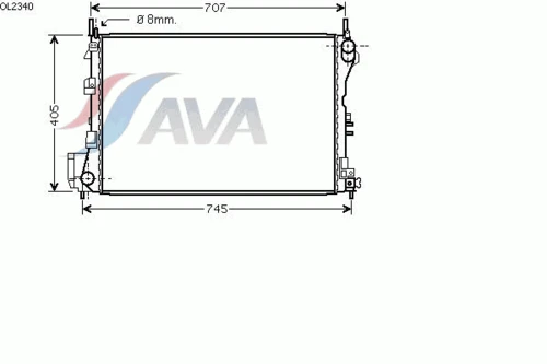 OL2340 AVA Радиатор, охлаждение двигателя (фото 3)