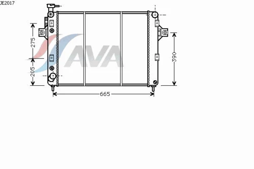 JE2017 AVA Радиатор, охлаждение двигателя (фото 3)