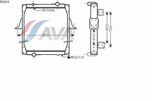 RE2010 AVA Радиатор, охлаждение двигателя (фото 3)