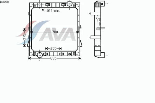 IV2098 AVA Радиатор, охлаждение двигателя (фото 2)