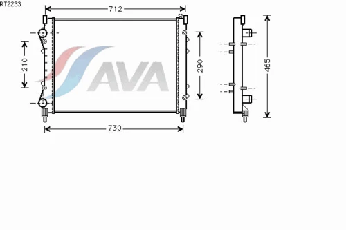 RT2233 AVA Радиатор охлаждения двигателя (фото 2)