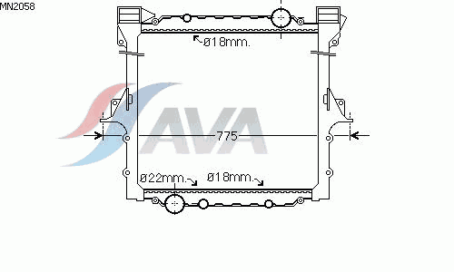 MN2058 AVA Радиатор, охлаждение двигателя (фото 2)