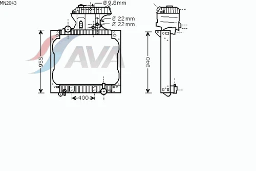 MN2043 AVA Радиатор, охлаждение двигателя (фото 3)