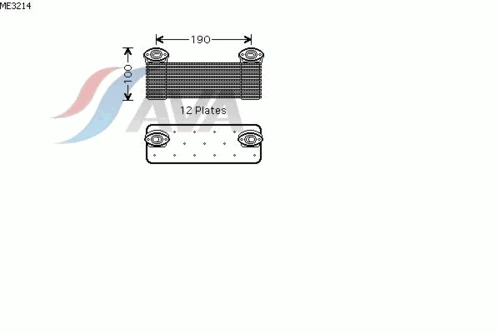 ME3214 AVA масляный радиатор, двигательное масло (фото 3)