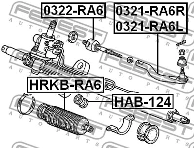 HRKB-RA6 FEBEST Пыльник, рулевое управление (фото 2)