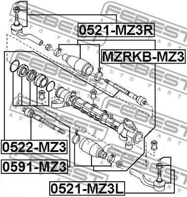 MZRKB-MZ3 FEBEST Пыльник, рулевое управление (фото 2)