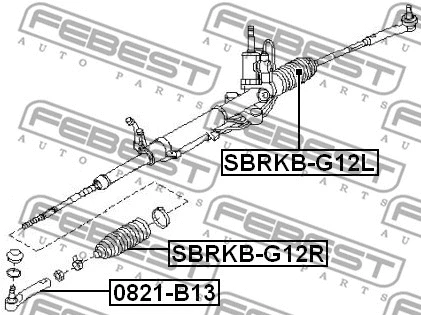 SBRKB-G12R FEBEST Пыльник, рулевое управление (фото 2)