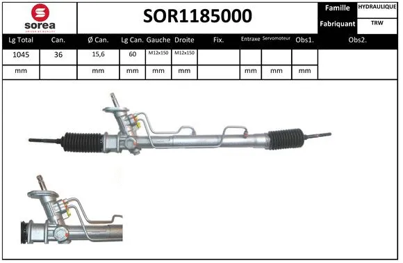 SOR1185000 SNRA Рулевой механизм (фото 1)