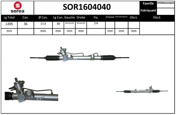 SOR1604040 SERA Рулевой механизм (фото 1)