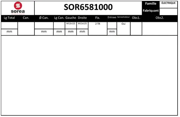 SOR6581000 SERA Рулевой механизм (фото 1)