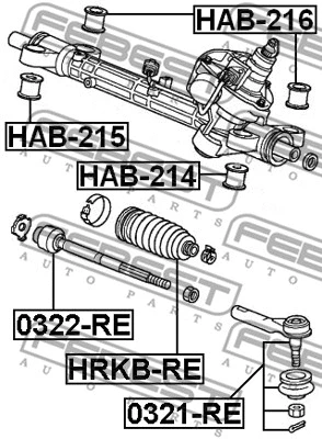 HAB-214 FEBEST Подвеска, рулевое управление (фото 2)