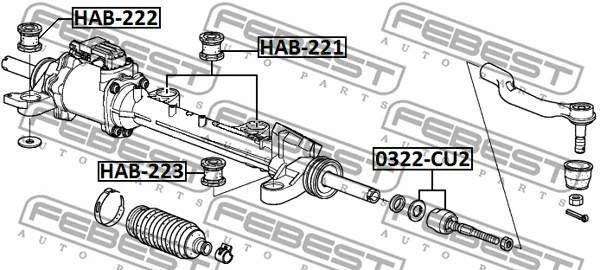 HAB-223 FEBEST Подвеска, рулевое управление (фото 2)