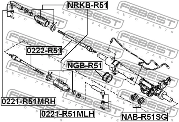 NAB-R51SG FEBEST Подвеска, рулевое управление (фото 2)
