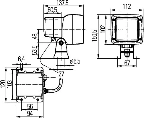 1GA 998 534-071 BEHR/HELLA/PAGID Фара рабочего освещения (фото 2)