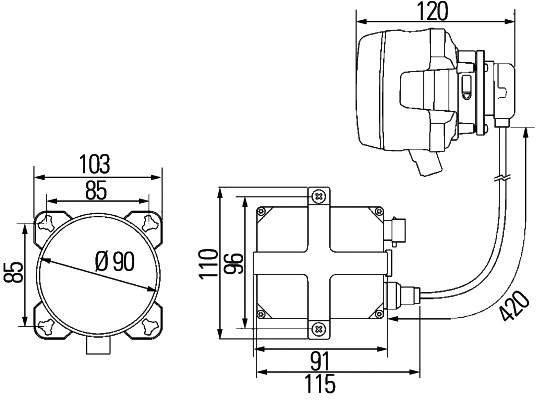 1K0 008 192-027 BEHR/HELLA/PAGID Вставка фары, фара дальнего света (фото 2)