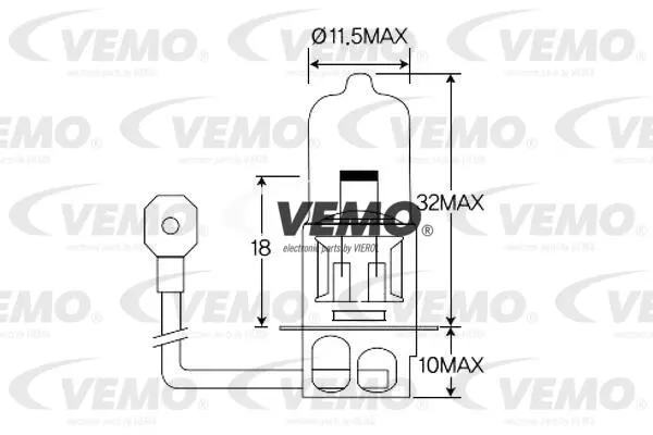 V99-84-0013 VEMO Лампа накаливания, фара рабочего освещения (фото 4)