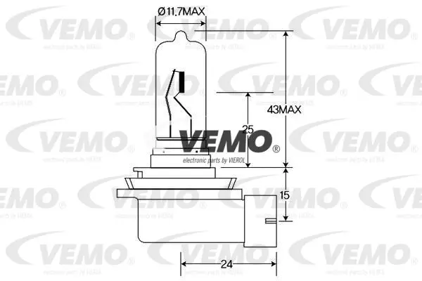 V99-84-0075 VEMO Лампа накаливания, фара рабочего освещения (фото 4)