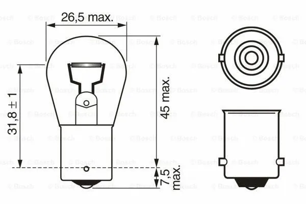 1 987 302 201 BOSCH Лампа накаливания, фонарь указателя поворота (фото 5)