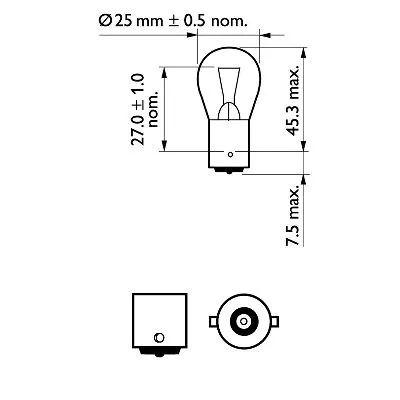 12445CP PHILIPS Лампа накаливания, фонарь указателя поворота (фото 1)